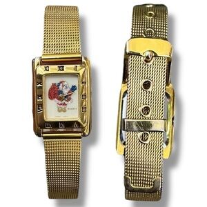 Vintage Nelsonic Quartz Gold Toned Santa Claus Watch